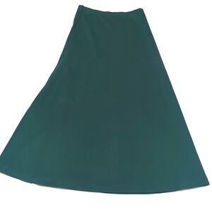 Vintage Union Made High Waist Kelly Green  Pull On  Holiday Maxi Skirt USA Made